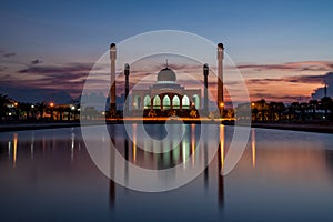 Songkhla central mosque in the sunset mood.