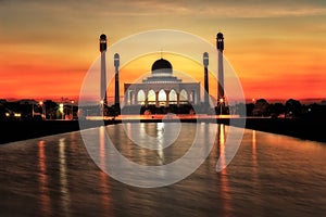 Songkhla Mosque at sunset Thailand