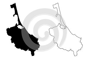 Songkhla Province map vector