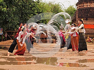 Songkran festival at chiangmai, thailand