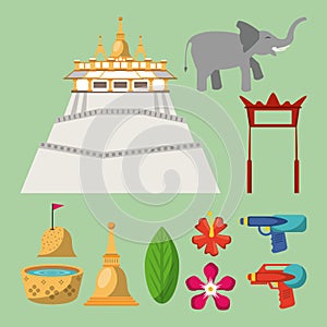 Songkran festival icons