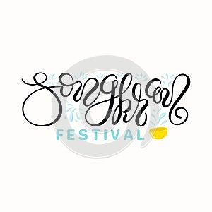 Songkran festival lettering design