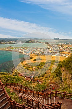 Songsan Ilchulbong view point in Jeju island, South Korea