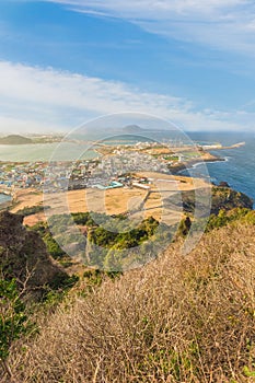 Songsan Ilchulbong view point in Jeju island, South Korea