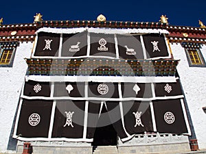 Songzanlin Lama Tibetan Temple in Zhongdian or Shangli La City.