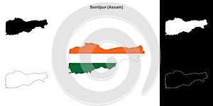 Sonitpur outline map