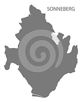 Sonneberg German city map grey illustration silhouette shape