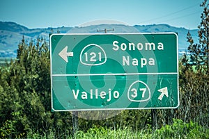 Sonoma napa highway direction sign