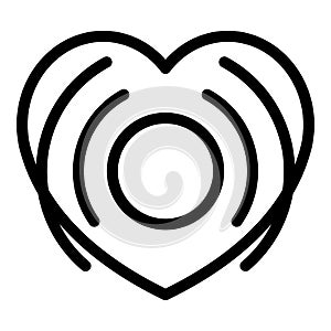 Sonor heart beat icon outline vector. Cardiogram palpitation
