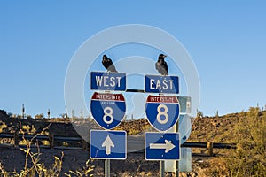 SONORA, ARIZONA: The traffic signs in Arizona-Sonora Desert photo