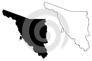 Sonora map vector photo