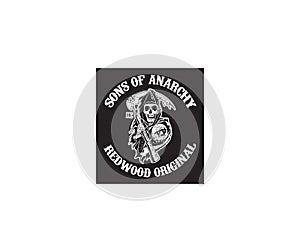 Sons of anarchy logo editorial illustrative on white background