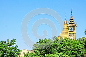 Soon Oo Ponya Shin Pagoda And Clock Tower, Sagaing, Myanmar