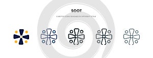 Soot icon in different style vector illustration. two colored and black soot vector icons designed in filled, outline, line and