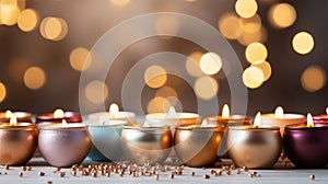Soothing Candlelit Bokeh Background with a Variety of Candles photo