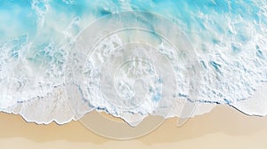 Soothing close up view of gentle ocean waves gently washing up on sandy beach shorelines