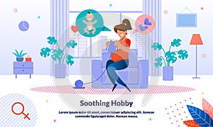 Soothing Hobby in Pregnancy Period Vector Banner