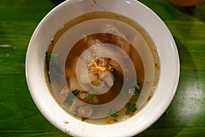 Sop Ayam from Klaten, Central Java, is a clear chicken soup with a rich, savory taste