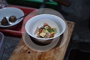 Sop daging sapi is Indonesian traditional food, spicy beef soup