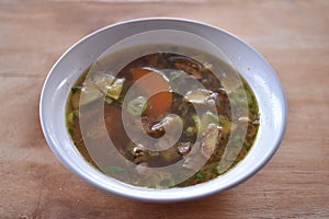 Sop daging sapi is Indonesian traditional food, spicy beef soup
