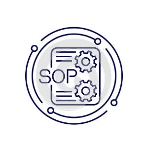 SOP icon, Standard Operating Procedure line vector