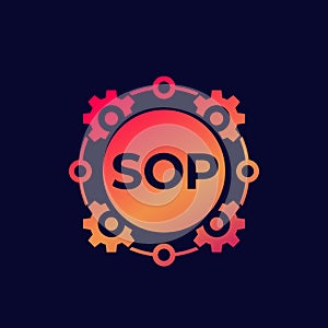 SOP icon, Standard Operating Procedure, vector art