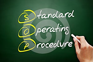 SOP - Standard Operating Procedure acronym, business concept background