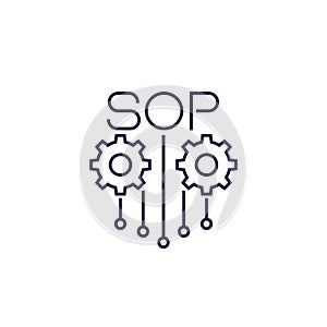 SOP, Standard Operating Procedure icon in line style