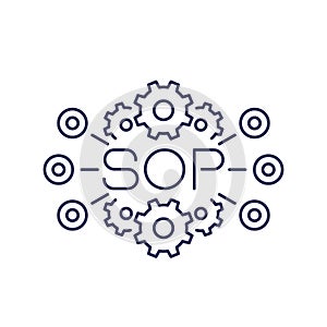 SOP, Standard Operating Procedure line icon