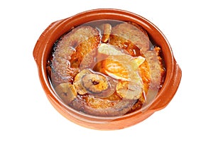 Sopa de ajo , castilian garlic soup , spanish food photo