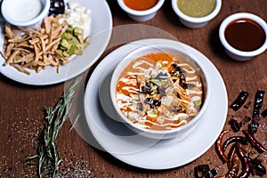 Sopa de tortilla - mexican food soup