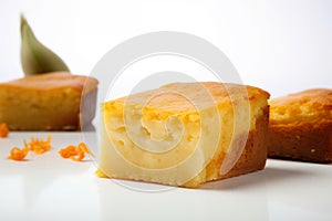 Sopa Paraguaya, cornbread made with cheese and onions, generative AI photo