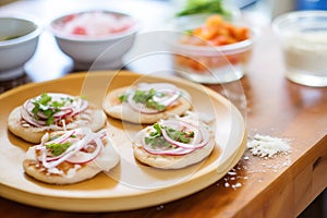 sopes in making, with masa dough balls beside them