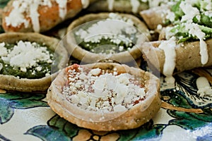 Sopes, Mexican food spicy in Mexico