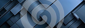 Sleek Metallic Intersections: Abstract Dark Blue Tech Background
