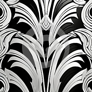 sophisticated art deco inspired patterns in monochrome close p