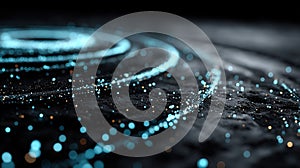 Artificial Intelligence Data Network With Glowing Blue Interface