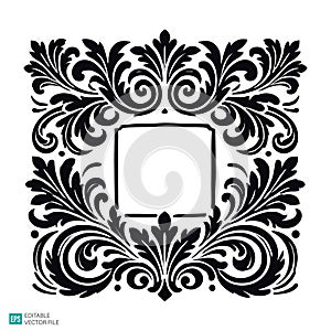 Ornate Baroque Scrollwork Frame Vector Design