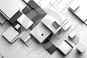 Abstract Gray and White Geometric Shapes Background Modern Design Texture