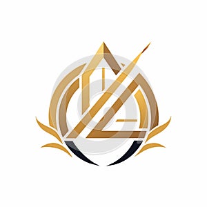 A sophisticated gold and black logo design for a company, showcasing elegance and professionalism, Create a logo that conveys