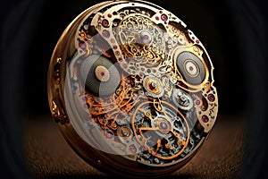 sophisticated internal design of vintage watches with mechanical clockwork