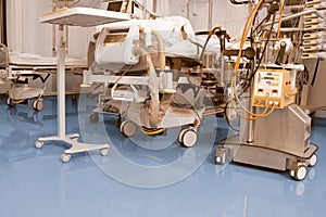 Sophisticated medical equipment in the hospital critical care unit. Health technical background