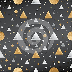 Elegant Gold and Silver Geometric Pattern