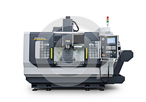 Modern cnc machining center with advanced control panel