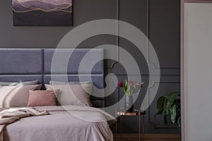 Sophisticated pastel bedroom interior