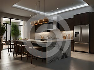 Sophisticated Simplicity: Designing Your Dream Kitchen with Stainless Steel Accents and Open Concept Living