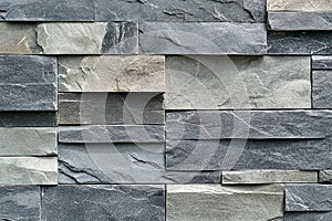 Sophisticated stone wall, showcasing textured layers and subtle color gradients photo