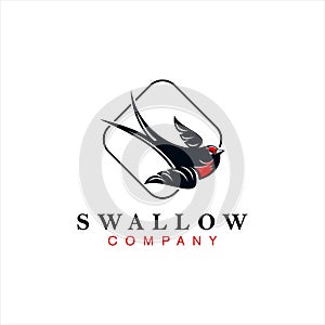 Sophisticated Swallow Logo Design Small Bird