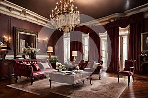 Sophistication in a classic Victorian-inspired living room,