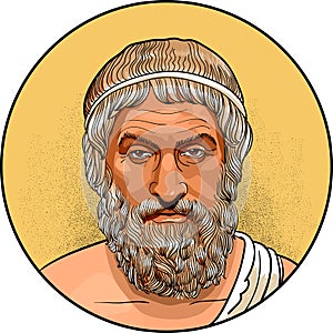 sophocles line art portrait, vrctor